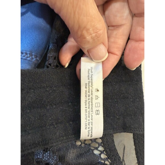 Adore Me Pacchi Contour Demi Bra 38C & Cheeky Bottoms Large Set Black/Navy NEW - Picture 12 of 15